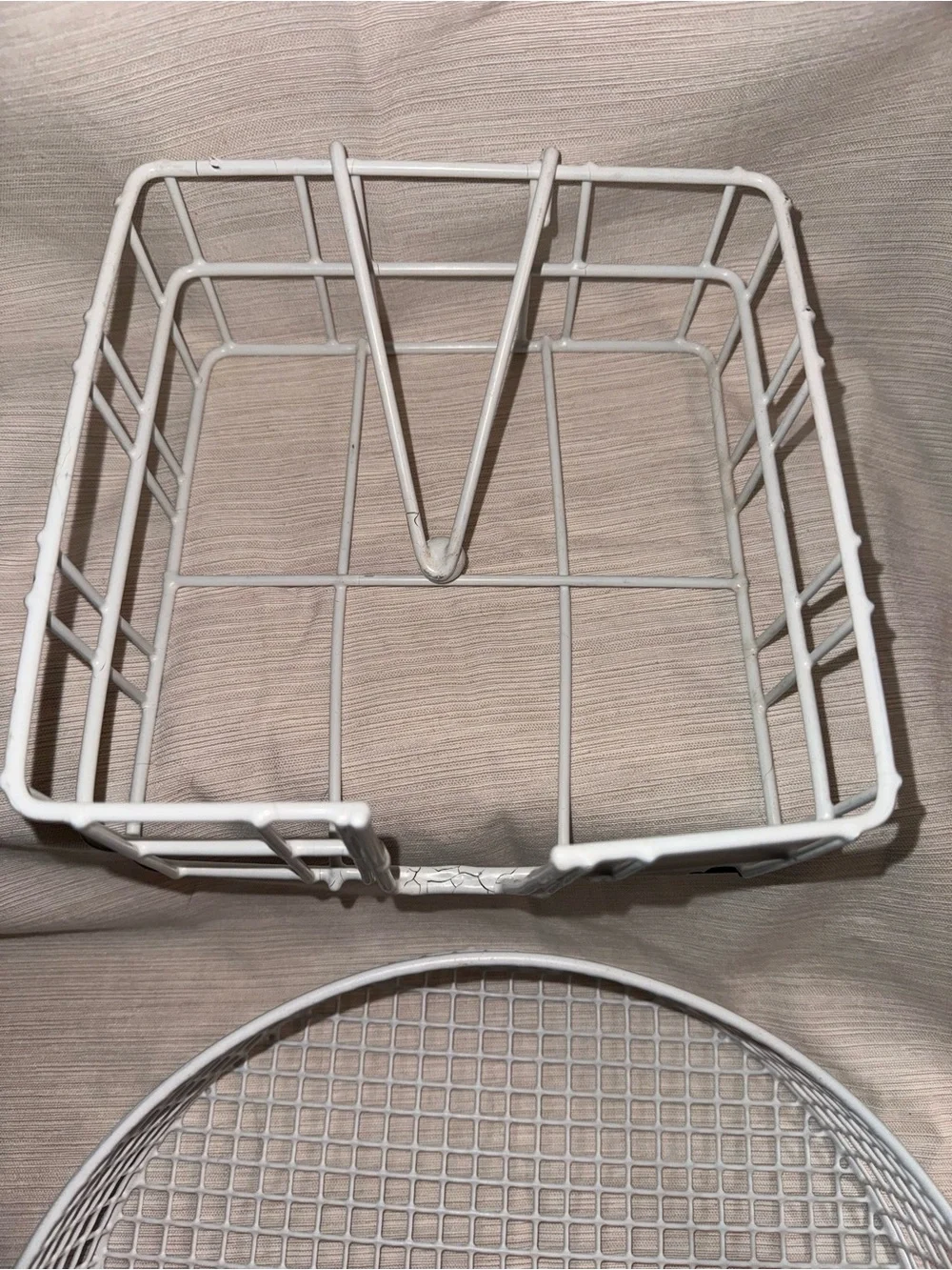 White Metal Wire Paper Plate Holder and Napkin Holder Set - Home Accents